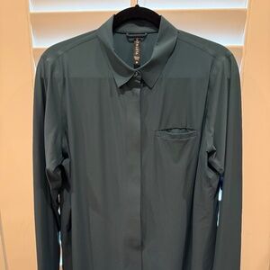 Athleta Urbanite Long Sleeve Blouse - Teal - Size Medium